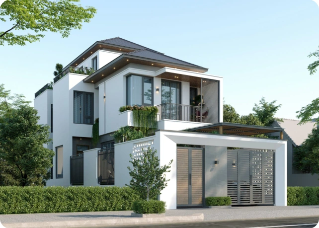 Biệt thự với hệ cửa nhôm Kamco